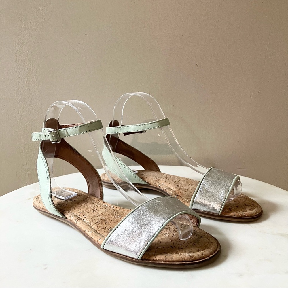 LUCKY BRAND Metallic Ankle Strap Sandals
